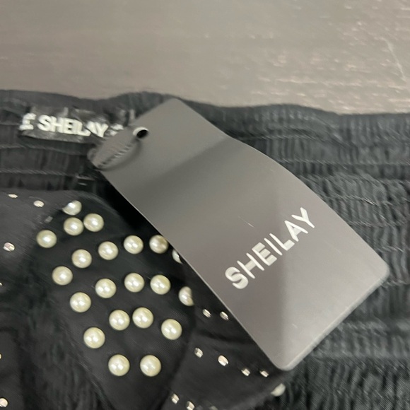 SHEILAY Women’s XL Fancy Black Shirt NEW - Picture 3 of 7